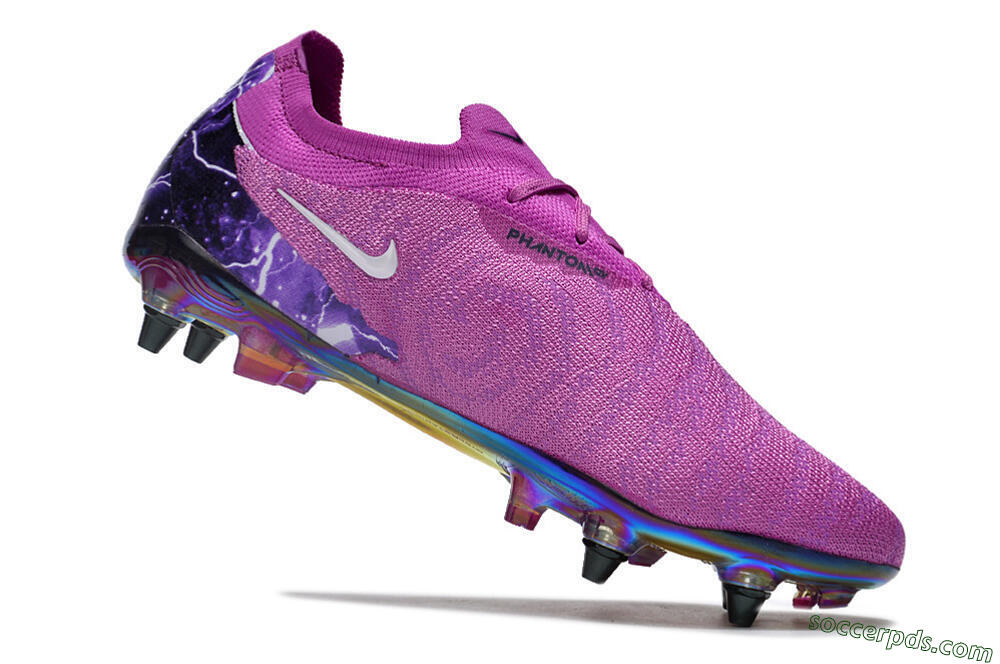 Nike Phantom GX Elite SG Low-Tops Football Boots - Purple/White/Gold 4