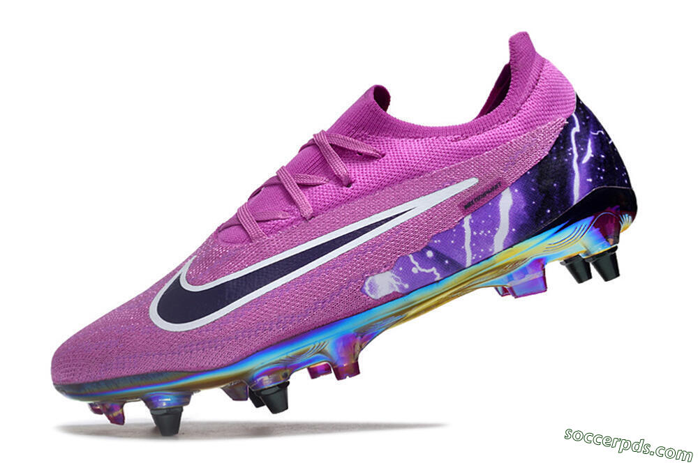 Nike Phantom GX Elite SG Low-Tops Football Boots - Purple/White/Gold 5