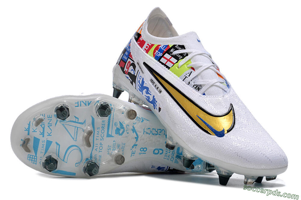 Nike Phantom GX Elite SG Low-Tops Football Boots - White/Rainbow 3