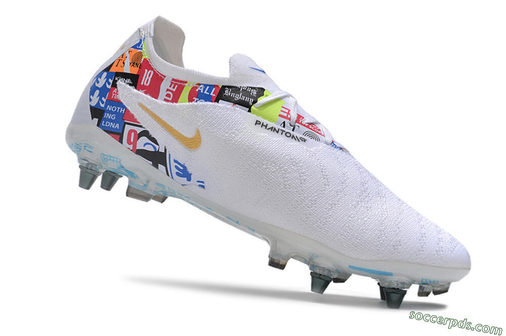 Nike Phantom GX Elite SG Low-Tops Football Boots - White/Rainbow 4