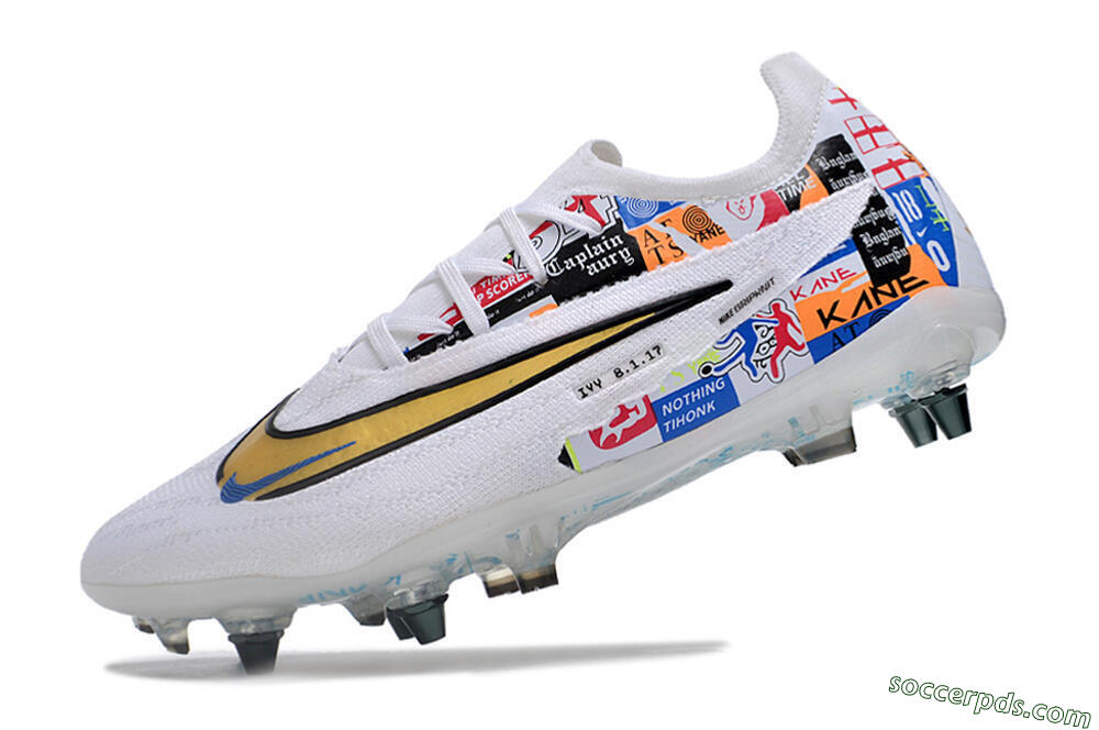 Nike Phantom GX Elite SG Low-Tops Football Boots - White/Rainbow 5