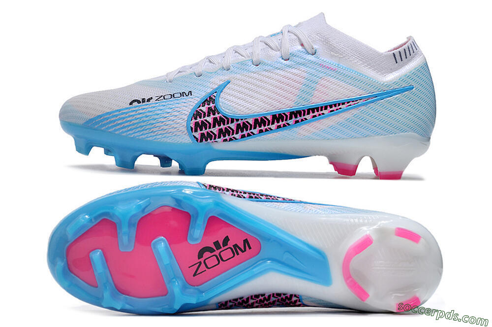 Nike Air Zoom Mercurial Vapor 15 Elite FG Low-Tops Football Boots - White/Blue/Pink 0