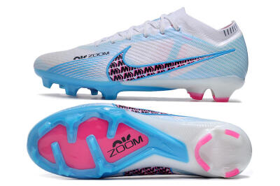 Nike Air Zoom Mercurial Vapor 15 Elite FG Low-Tops Football Boots - White/Blue/Pink