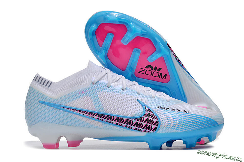 Nike Air Zoom Mercurial Vapor 15 Elite FG Low-Tops Football Boots - White/Blue/Pink 1
