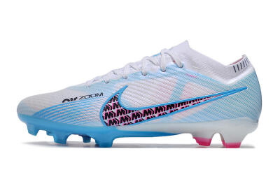 Nike Air Zoom Mercurial Vapor 15 Elite FG Low-Tops Football Boots - White/Blue/Pink