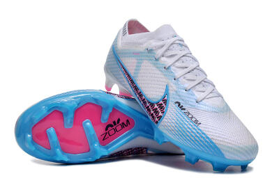Nike Air Zoom Mercurial Vapor 15 Elite FG Low-Tops Football Boots - White/Blue/Pink