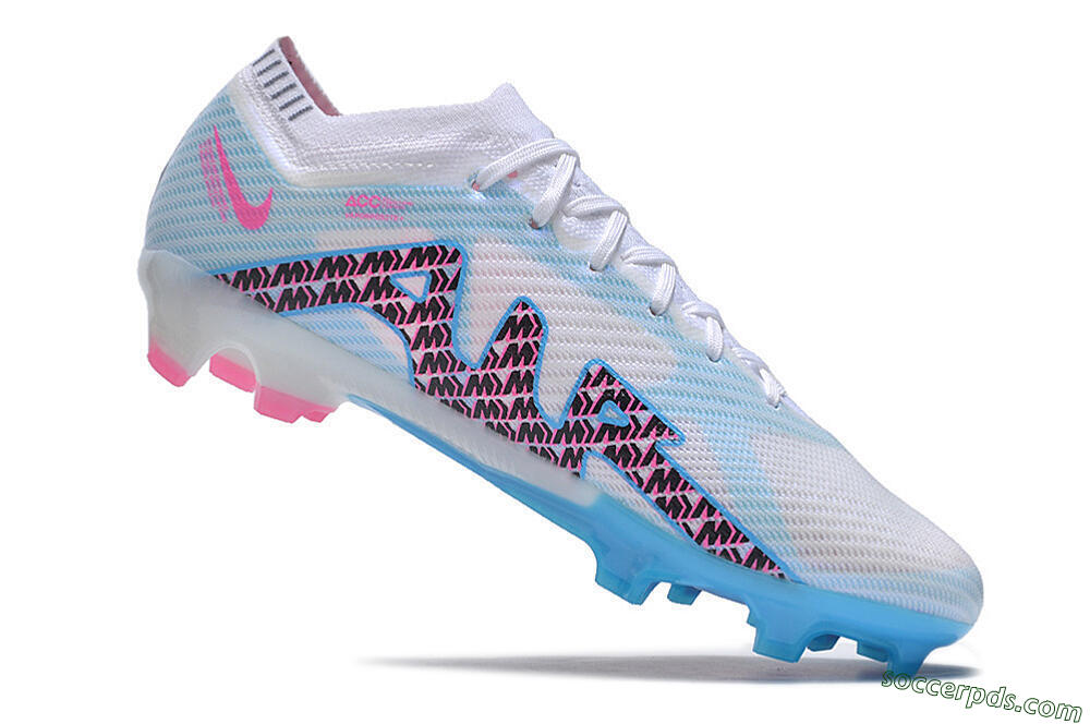 Nike Air Zoom Mercurial Vapor 15 Elite FG Low-Tops Football Boots - White/Blue/Pink 4