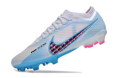 Nike Air Zoom Mercurial Vapor 15 Elite FG Low-Tops Football Boots - White/Blue/Pink