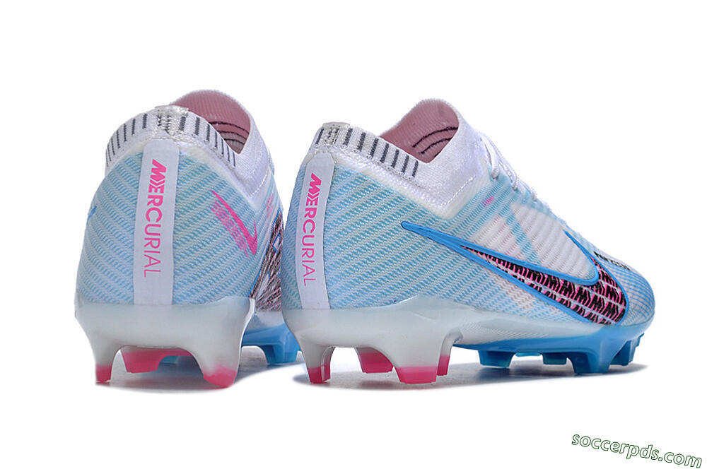 Nike Air Zoom Mercurial Vapor 15 Elite FG Low-Tops Football Boots - White/Blue/Pink 6