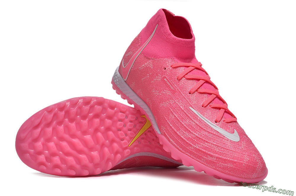 Nike Phantom Luna Elite NU TF High-Tops Football Shoes - Pink/White/Yellow 3
