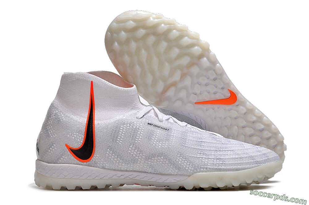 Nike Phantom Luna Elite NU TF High-Tops Football Shoes - White/Grey/Orange/Black 1