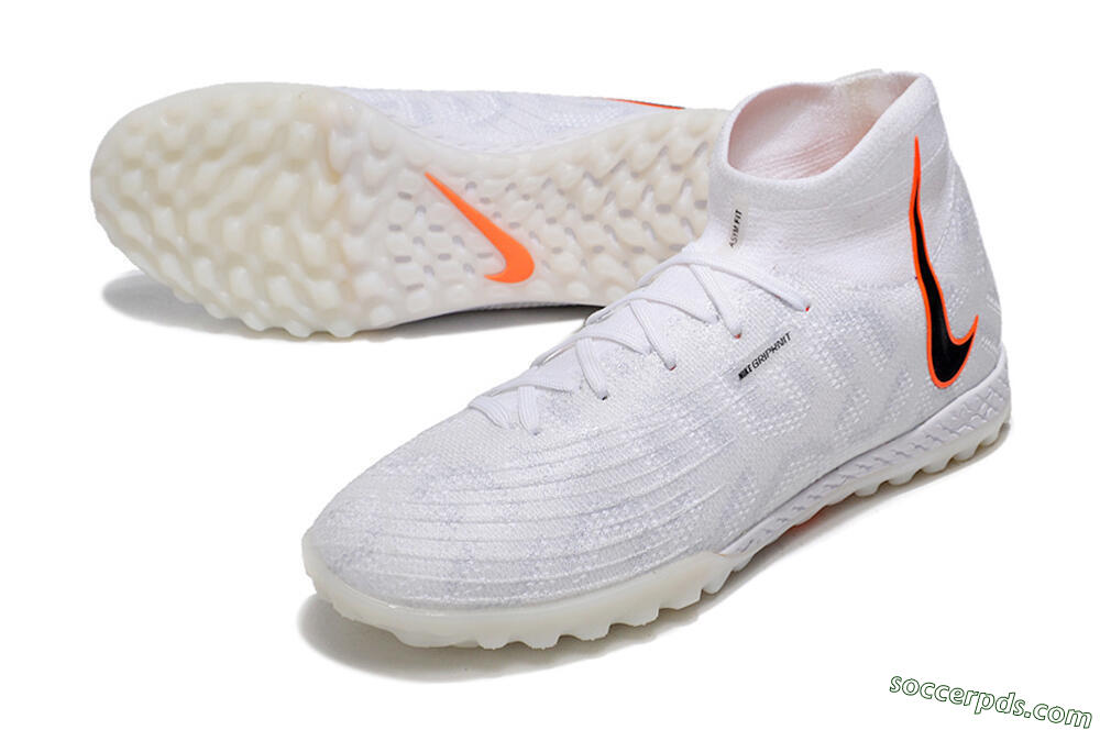 Nike Phantom Luna Elite NU TF High-Tops Football Shoes - White/Grey/Orange/Black 3