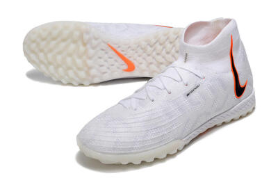 Nike Phantom Luna Elite NU TF High-Tops Football Shoes - White/Grey/Orange/Black