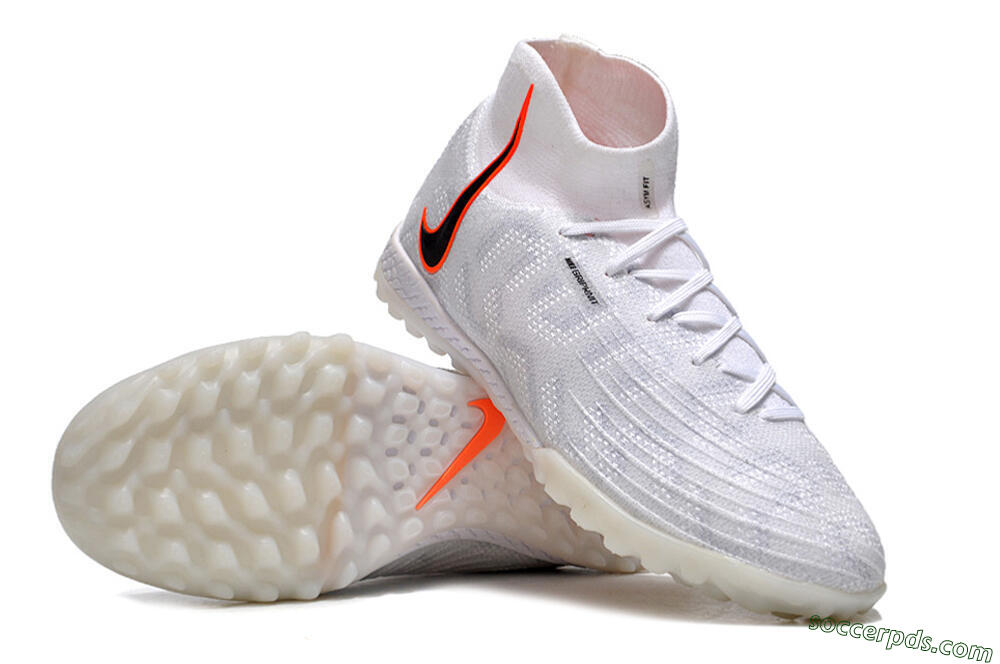 Nike Phantom Luna Elite NU TF High-Tops Football Shoes - White/Grey/Orange/Black 4