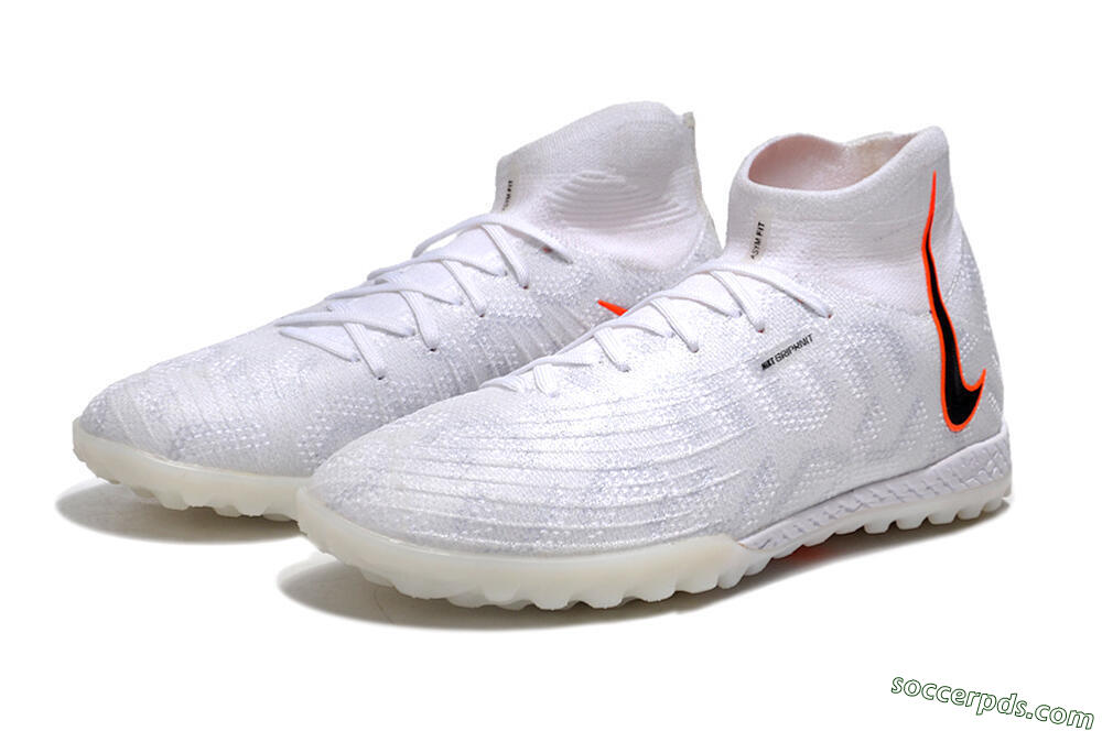 Nike Phantom Luna Elite NU TF High-Tops Football Shoes - White/Grey/Orange/Black 5