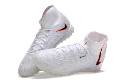 Nike Phantom Luna Elite NU TF High-Tops Football Shoes - White/Grey/Orange/Black