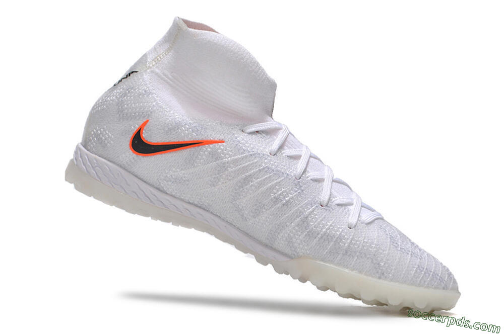 Nike Phantom Luna Elite NU TF High-Tops Football Shoes - White/Grey/Orange/Black 7