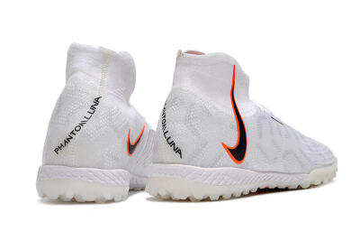 Nike Phantom Luna Elite NU TF High-Tops Football Shoes - White/Grey/Orange/Black