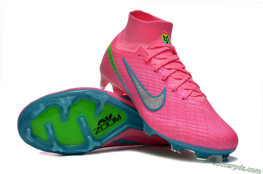 Nike Air Zoom Mercurial Superfly 9 Elite FG High-Tops Football Boots - Pink/Silver/Blue/Yellow 0