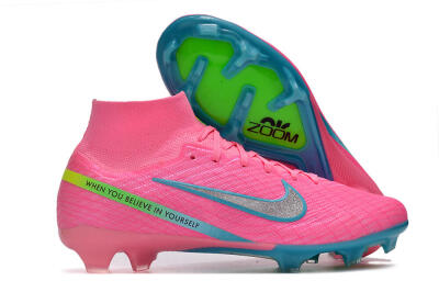 Nike Air Zoom Mercurial Superfly 9 Elite FG High-Tops Football Boots - Pink/Silver/Blue/Yellow