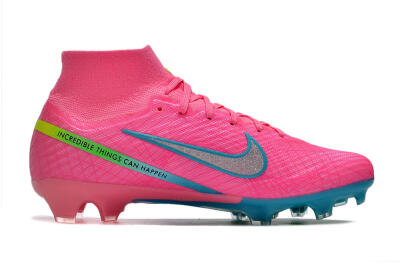 Nike Air Zoom Mercurial Superfly 9 Elite FG High-Tops Football Boots - Pink/Silver/Blue/Yellow