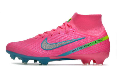 Nike Air Zoom Mercurial Superfly 9 Elite FG High-Tops Football Boots - Pink/Silver/Blue/Yellow
