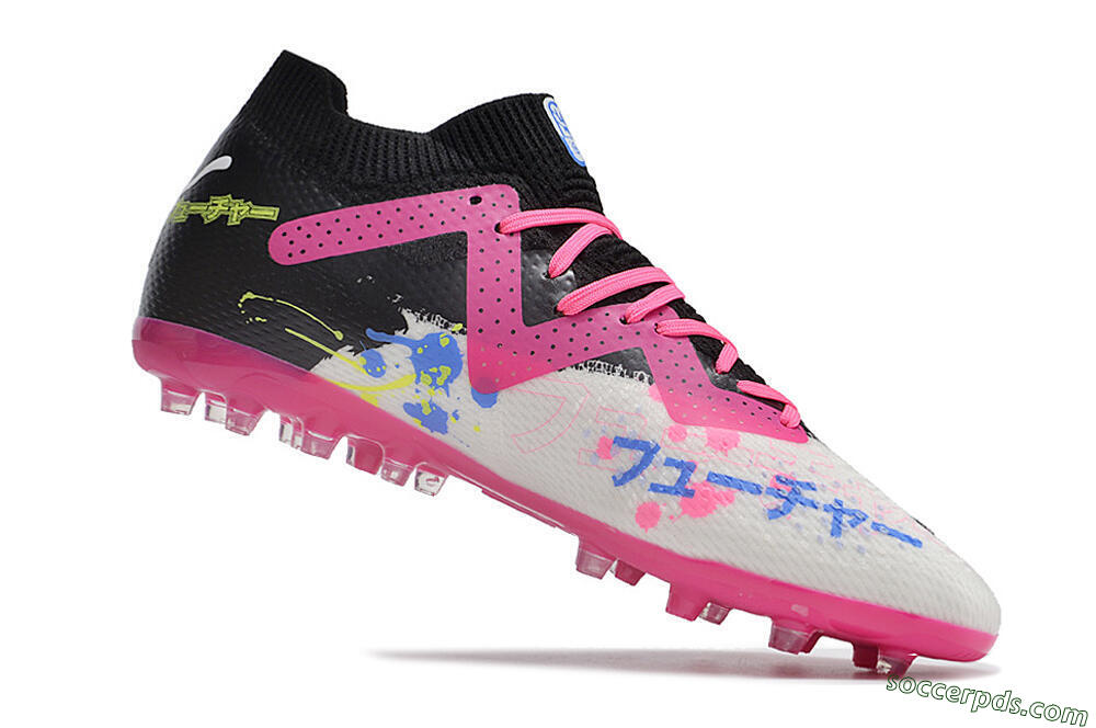 Puma Future Ultimate MG Low-Tops Football Boots - White/Black/Yellow/Pink 4