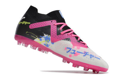 Puma Future Ultimate MG Low-Tops Football Boots - White/Black/Yellow/Pink