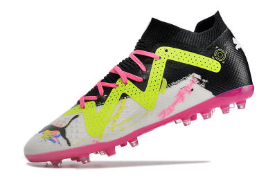 Puma Future Ultimate MG Low-Tops Football Boots - White/Black/Yellow/Pink