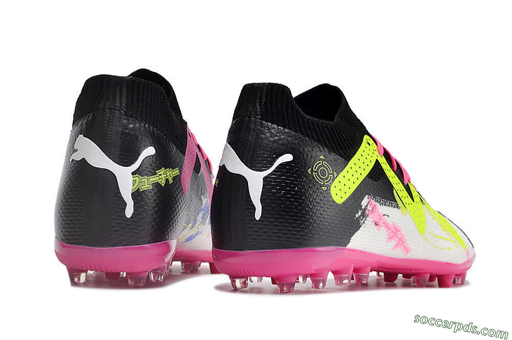 Puma Future Ultimate MG Low-Tops Football Boots - White/Black/Yellow/Pink 6