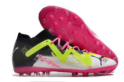 Puma Future Ultimate MG Low-Tops Football Boots - White/Black/Yellow/Pink