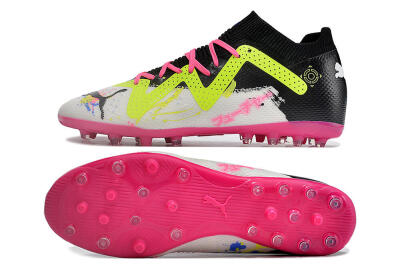 Puma Future Ultimate MG Low-Tops Football Boots - White/Black/Yellow/Pink