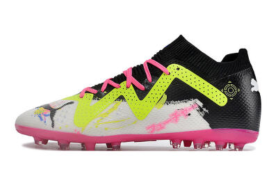 Puma Future Ultimate MG Low-Tops Football Boots - White/Black/Yellow/Pink