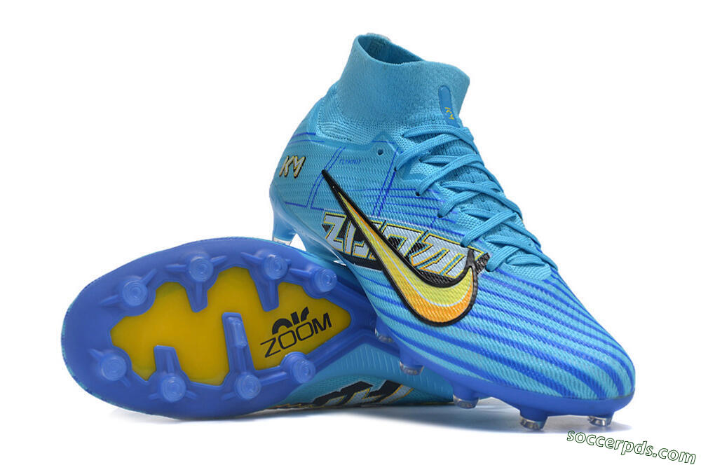 Nike Air Zoom Mercurial Superfly 9 Elite FG High-Tops Football Boots - Blue/Black/Yellow 0