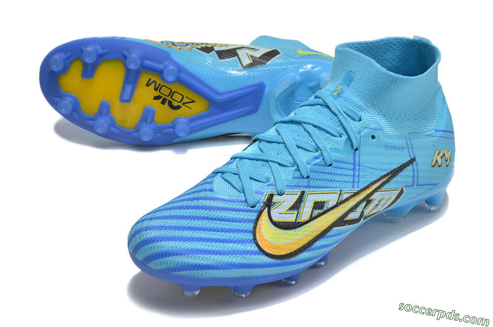 Nike Air Zoom Mercurial Superfly 9 Elite FG High-Tops Football Boots - Blue/Black/Yellow 3