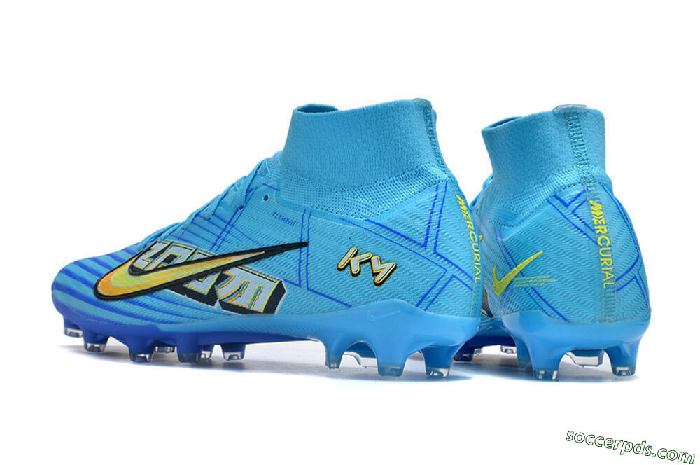 Nike Air Zoom Mercurial Superfly 9 Elite FG High-Tops Football Boots - Blue/Black/Yellow 4
