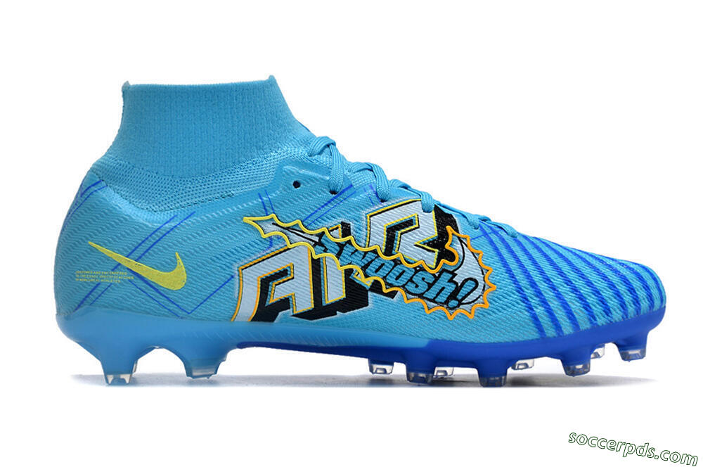 Nike Air Zoom Mercurial Superfly 9 Elite FG High-Tops Football Boots - Blue/Black/Yellow 5
