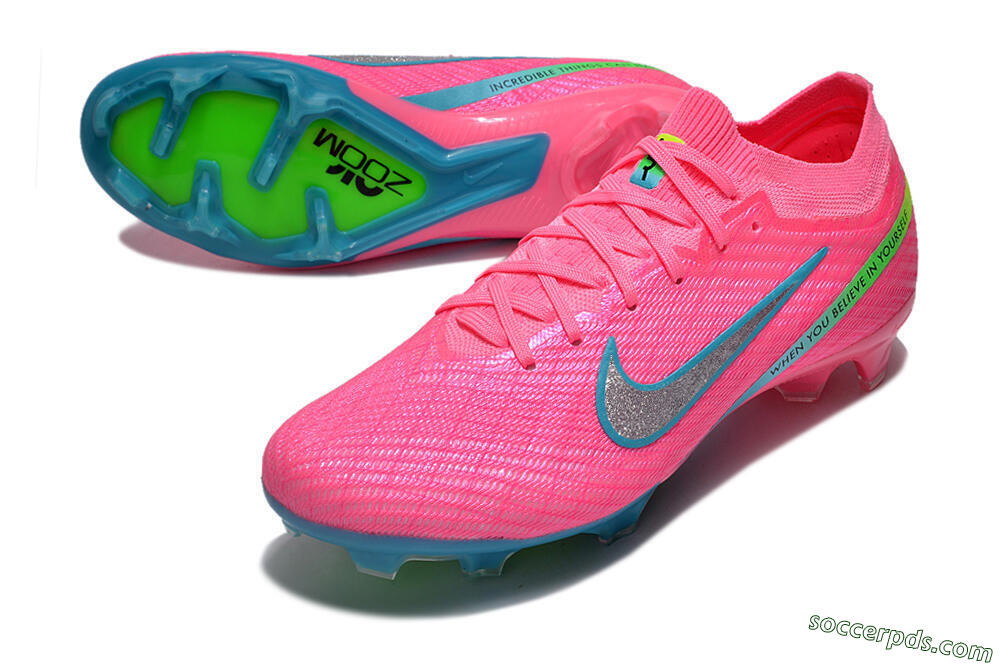 Nike Air Zoom Mercurial Vapor 15 Elite FG Low-Tops Football Boots - Pink/Silver/Blue/Yellow 3