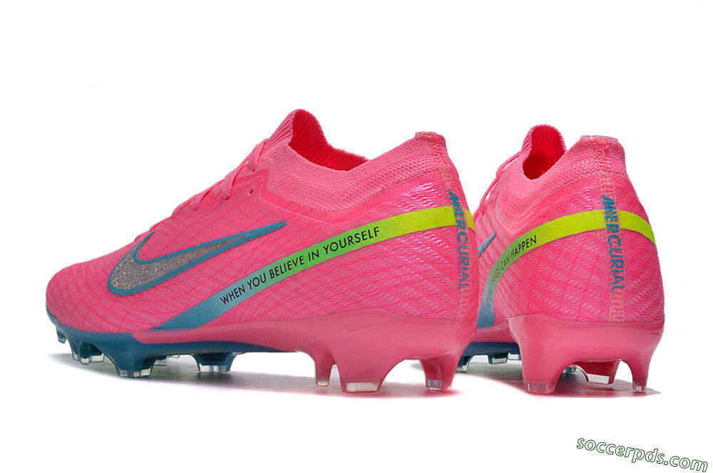 Nike Air Zoom Mercurial Vapor 15 Elite FG Low-Tops Football Boots - Pink/Silver/Blue/Yellow 4