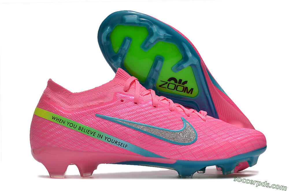 Nike Air Zoom Mercurial Vapor 15 Elite FG Low-Tops Football Boots - Pink/Silver/Blue/Yellow 1