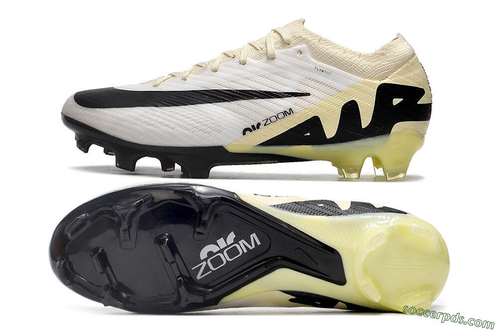 Nike Air Zoom Mercurial Vapor 15 Elite FG Low-Tops Football Boots - White/Beige/Black 0