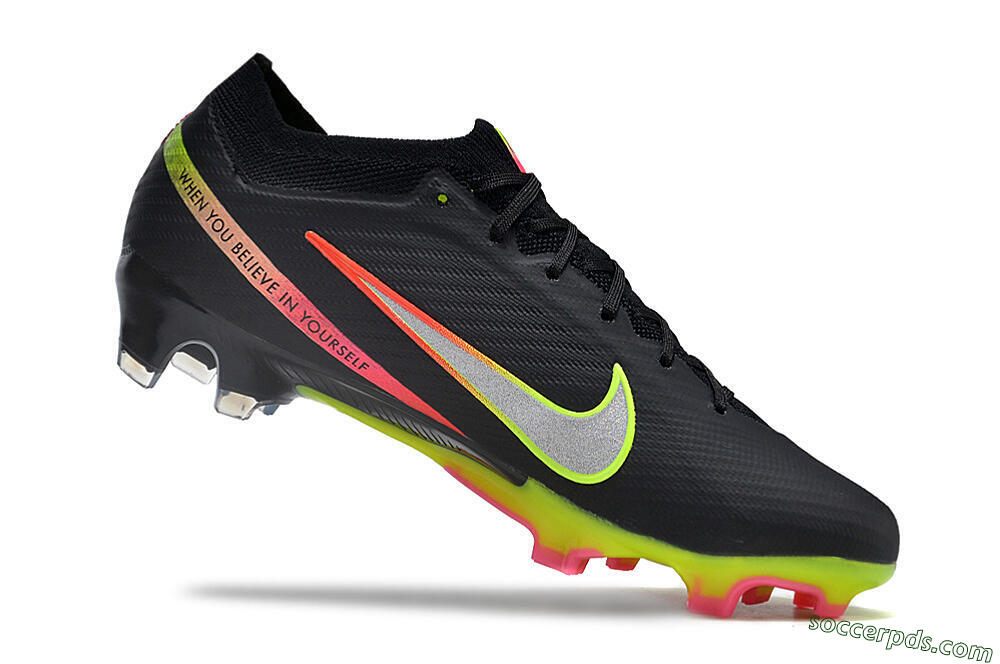 Nike Air Zoom Mercurial Vapor 15 Elite FG Low-Tops Football Boots - Black/Silver/Yellow/Red 4