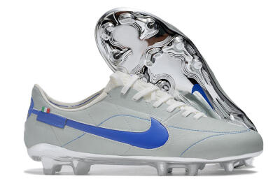 Nike Tiempo Legend 9 Elite FG Low-Tops Football Boots - Grey/Blue/Silver