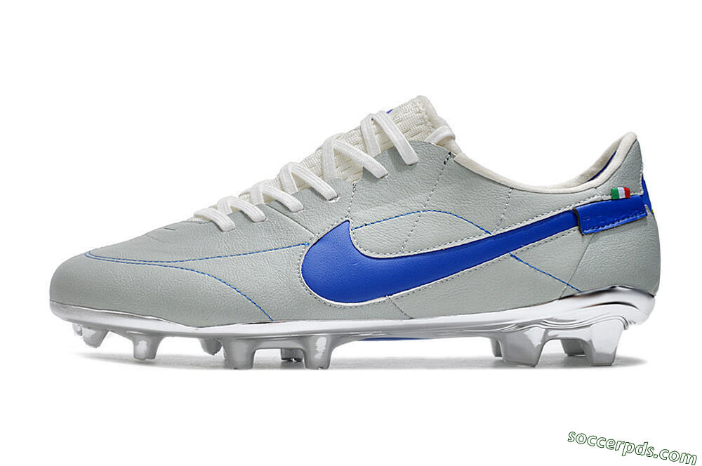 Nike Tiempo Legend 9 Elite FG Low-Tops Football Boots - Grey/Blue/Silver 2