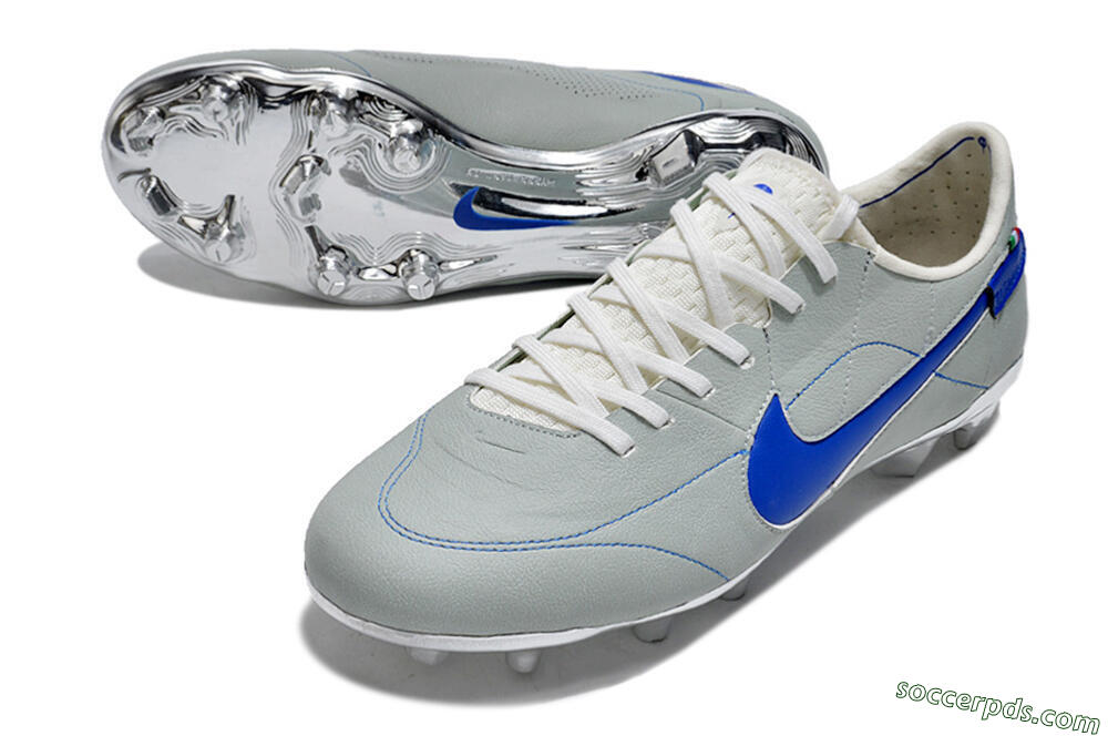 Nike Tiempo Legend 9 Elite FG Low-Tops Football Boots - Grey/Blue/Silver 3