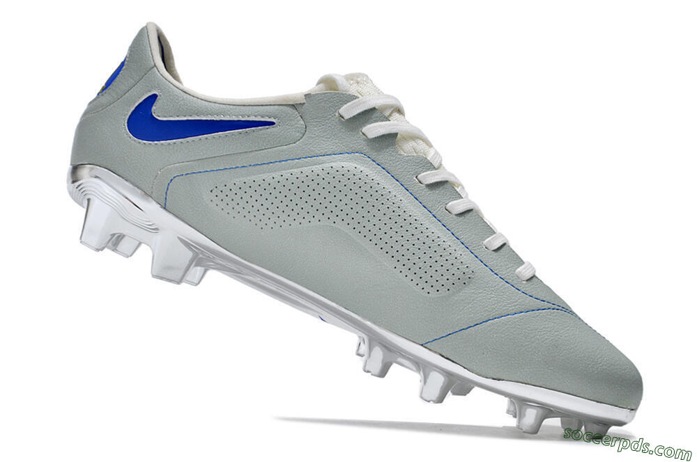 Nike Tiempo Legend 9 Elite FG Low-Tops Football Boots - Grey/Blue/Silver 4