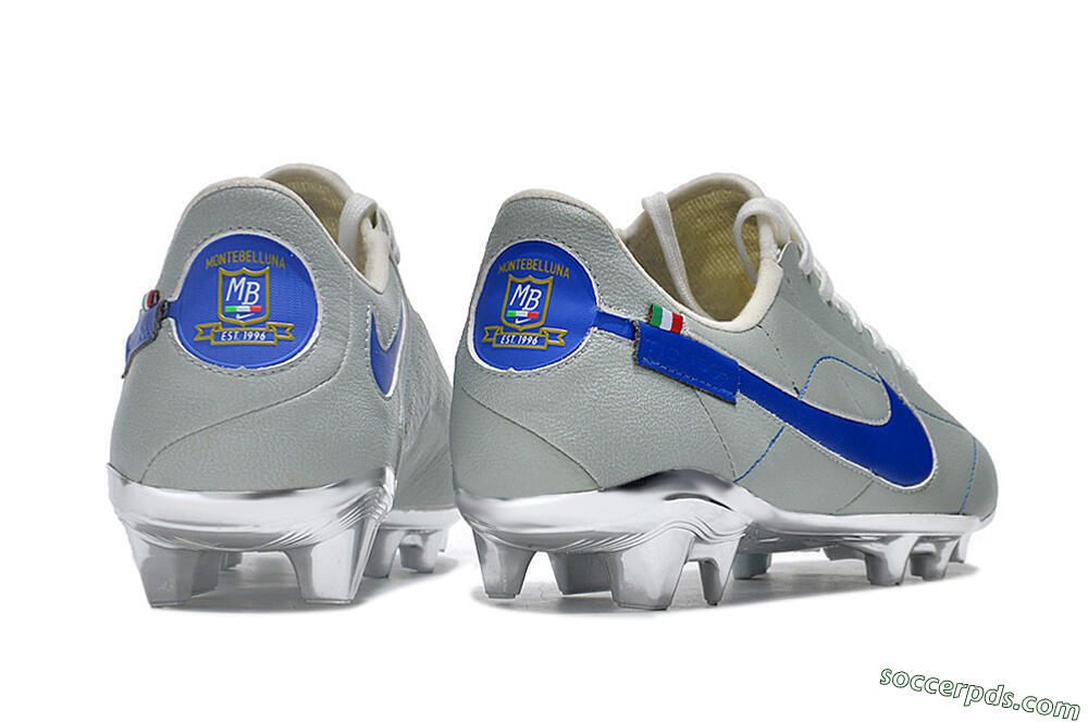 Nike Tiempo Legend 9 Elite FG Low-Tops Football Boots - Grey/Blue/Silver 6