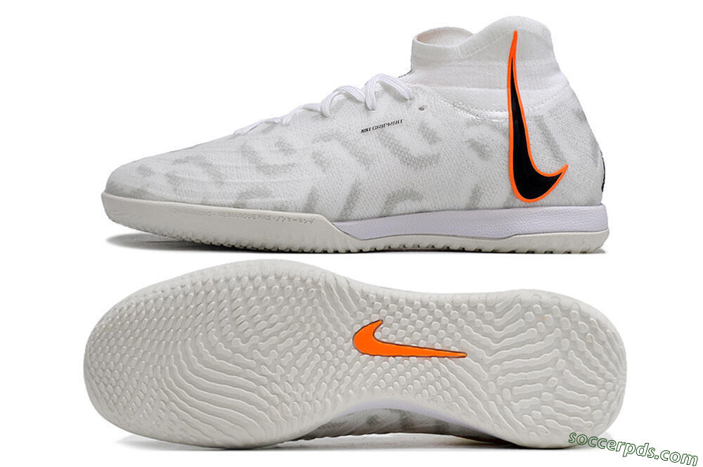 Nike Phantom Luna Elite NU IC High-Tops Football Shoes - White/Grey/Black/Orange 0