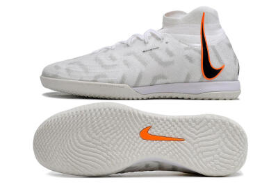 Nike Phantom Luna Elite NU IC High-Tops Football Shoes - White/Grey/Black/Orange