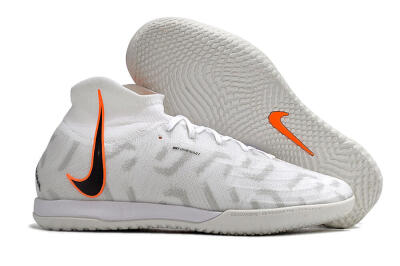 Nike Phantom Luna Elite NU IC High-Tops Football Shoes - White/Grey/Black/Orange